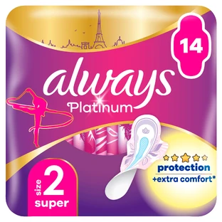 ALWAYS Platinum Super (Size 2) 14 Serviettes