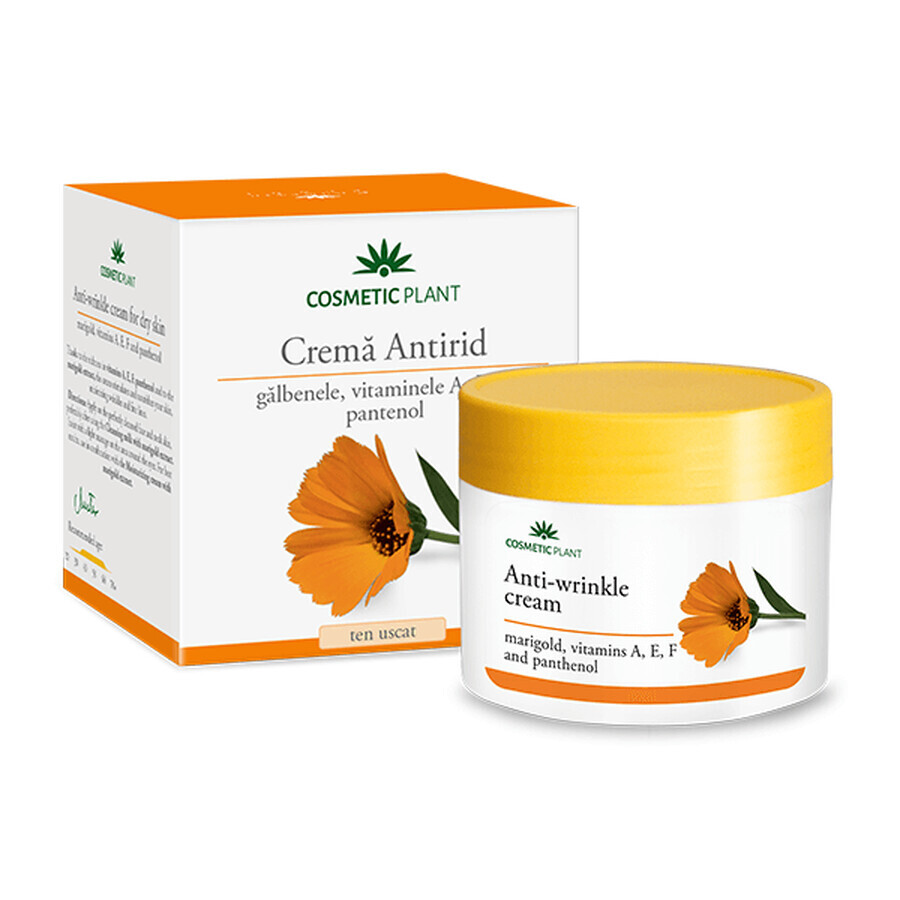 Crema antiarrugas con caléndula y vitaminas A, E, F y pantenol, 50 ml, Cosmetic Plant