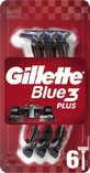 GILLETTE Blue3 Plus Red Rasoi usa e getta da uomo con 3 lame 6 pezzi