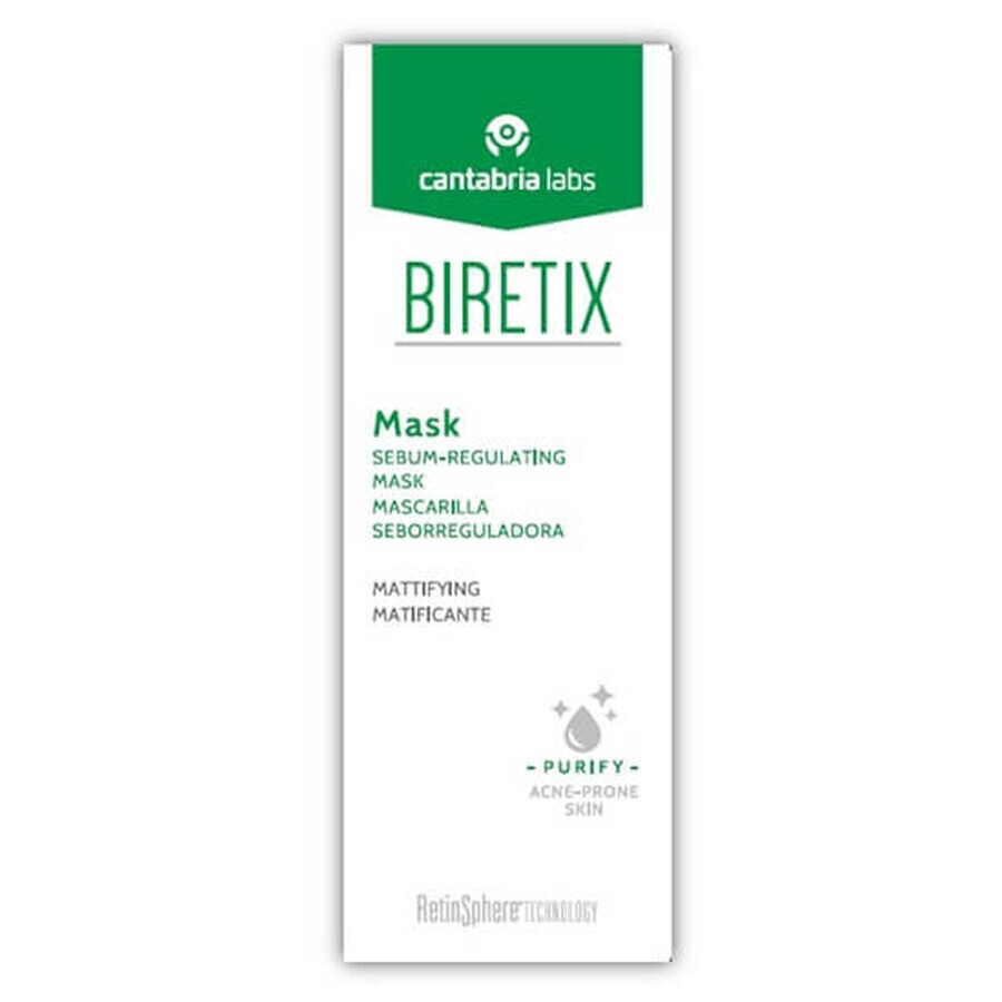 Biretix talgregulerend masker, 25 ml, Cantabria Labs