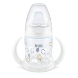 NUK First Choice Biberón Entrenamiento Biberón con dos asas y boquilla de silicona para 6-18 meses 150ml 10.743.943 - Blanco