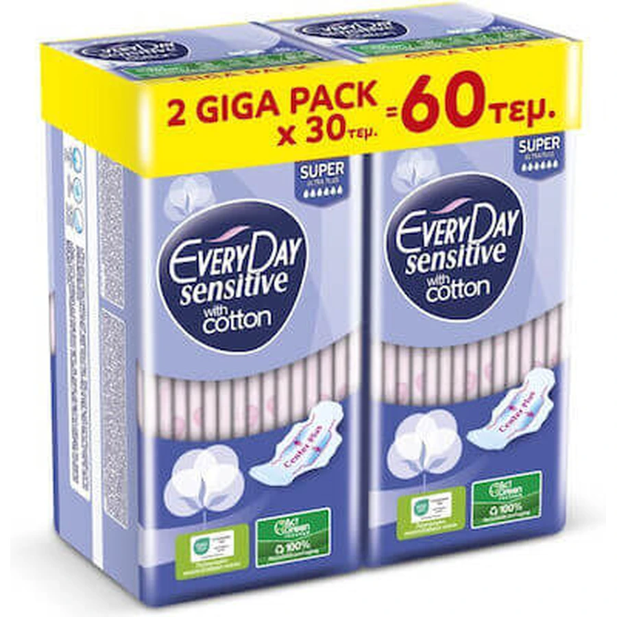 EVERYDAY Sensitive Cotton Super Ultra Plus Giga Pack 60 Stuks 2x30