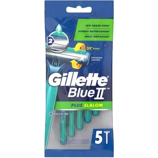 GILLETTE Blue II Slalom Plus Lame de ras de unică folosință cu 2 lame și bandă de lubrifiere 5 bucăți