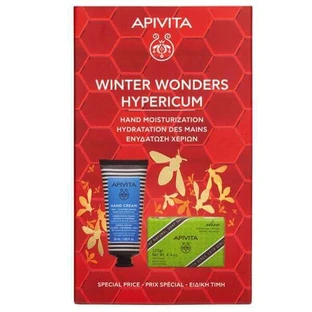 APIVITA Promo 2025 Winter Wonders Hypericum Promo Cremă de mâini pentru mâini uscate și crăpate 50ml & Săpun natural Săpun natural cu măsline 125gr