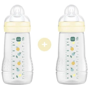 MAM Easy Active Sticlă din plastic cu tetină din silicon de la 2+ luni 270ml 2 bucăți