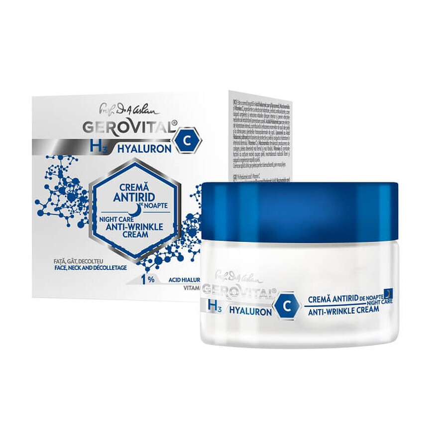 Gerovital H3 Hyaluron C crème de nuit anti-rides, 50 ml, Farmec Évaluations