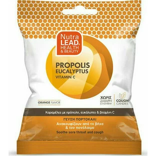 Bomboane PHARMALEAD cu propolis, eucalipt și vitamina C pentru ameliorarea gâtului iritat și a tusei Aromă de portocale 40gr