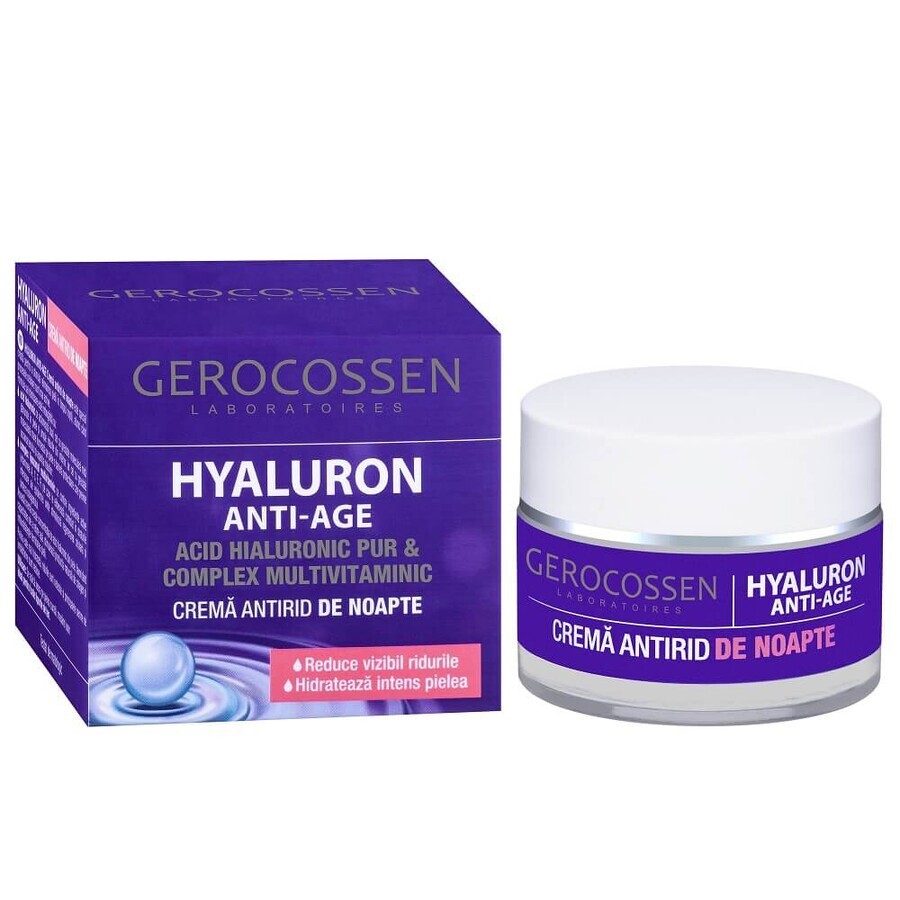 Hyaluron anti-wrinkle night cream with pure hyaluronic acid, 50 ml, Gerocossen