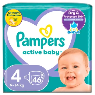 PAMPERS Active Baby No.4 Per 9-14kg 46 Pezzi