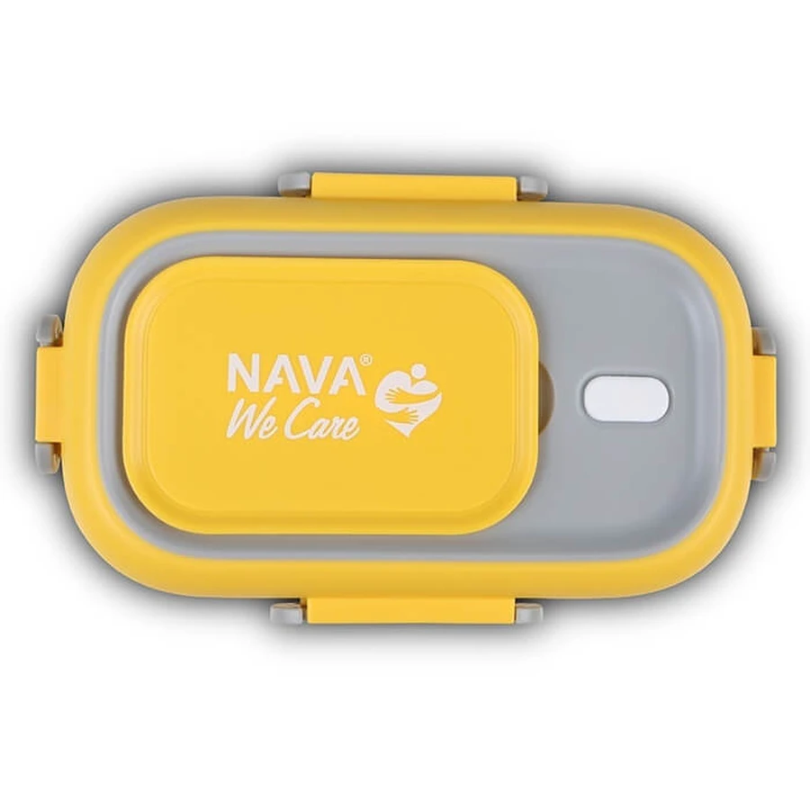 NAVA Recipient dreptunghiular pentru alimente din oțel inoxidabil We Care galben 800ml (10-262-008)