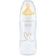NUK First Choice Biberon in polipropilene con succhiotto in gomma 0-6m 300ml in vari colori - Bianco