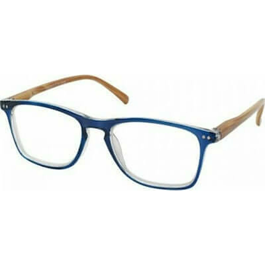 Occhiali per presbiopia EYELEAD - Occhiali da lettura con braccio in legno e montatura blu osso E212 +3,00