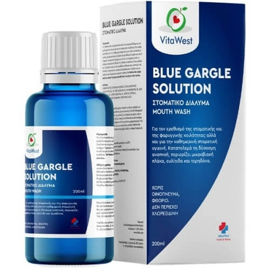 VITAWEST Blue Gargle Solution Mouthwash for Daily Use 200ml
