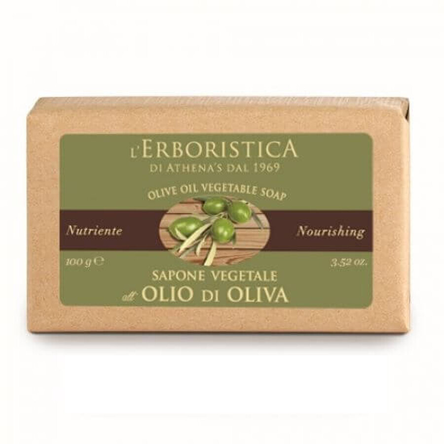 Jabón vegetal con aceite de oliva, 100g, L'Erboristica