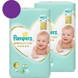 PAMPERS Premium Care 1+1 Couches avec Adhésif No. 3 Pour 6-10kg 120 pièces ( 2 Paquets de 60 pièces )