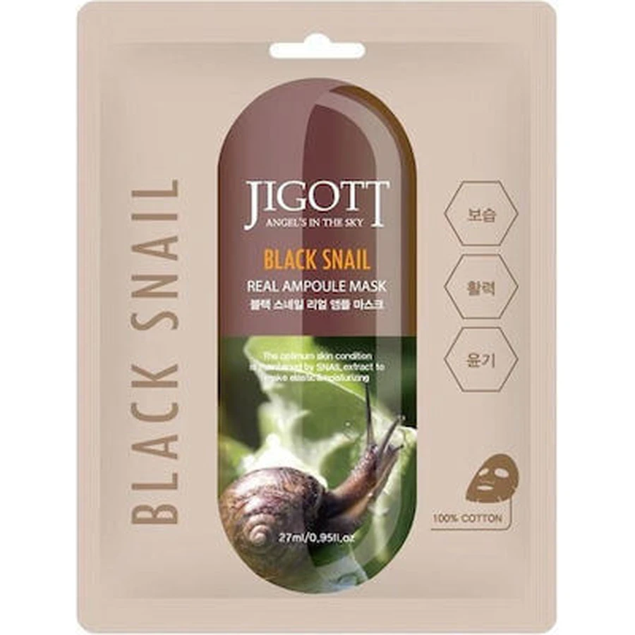 JIGOTT Black Snail Mask Face Mask For Anti-Aging Shine & Cleansing 27ml