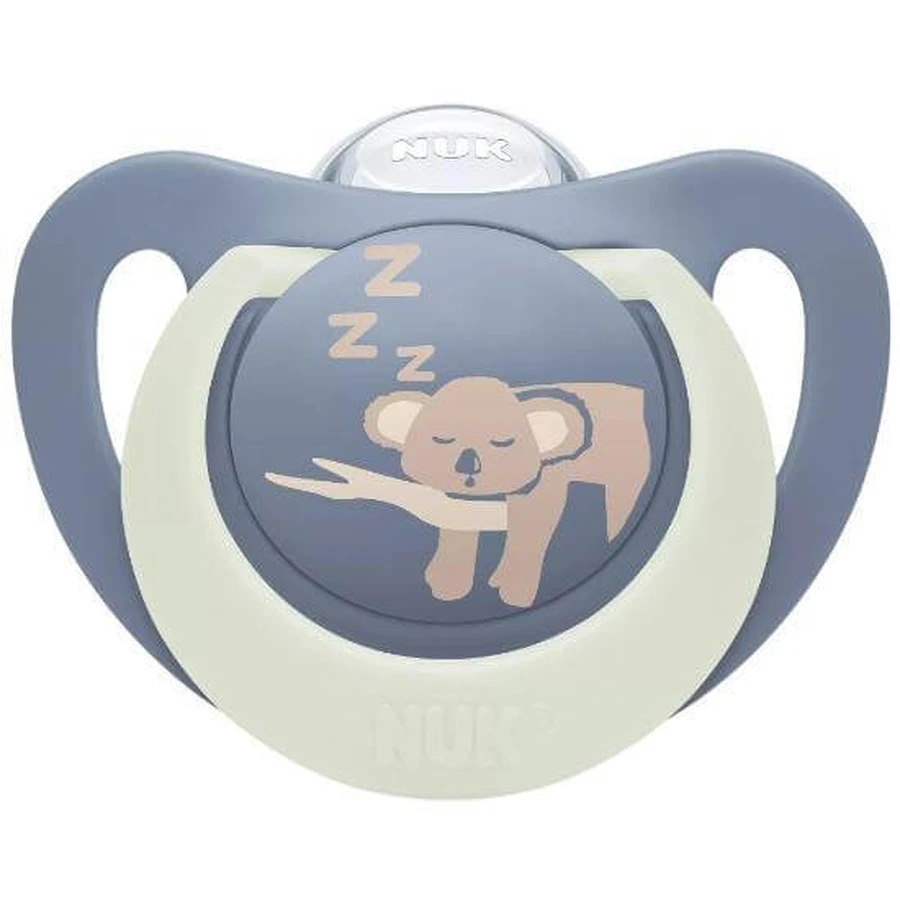 NUK Succhietto in silicone prima scelta notte per 6-18 mesi, con custodia