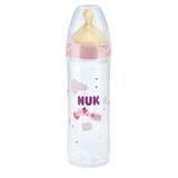 NUK Nuevo Biberón Clásico de Plástico con Tetina de Goma De 6-18 Meses 250ml En Varios Colores - Rosa