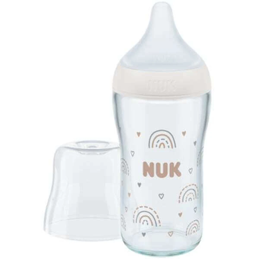 NUK Sticlă anti-colici cu mamelon din silicon pentru 3+ luni 230ml