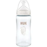 Biberón de vidrio NUK First Choice con tetina de silicona e indicador de control de temperatura para más de 3 meses, 240 ml