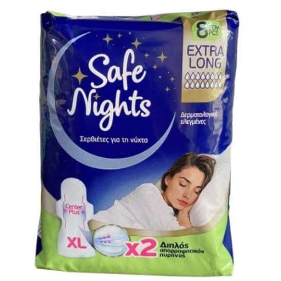 BABYLINO Safe Nights Almohadillas Xl Extra Largas 8 Piezas