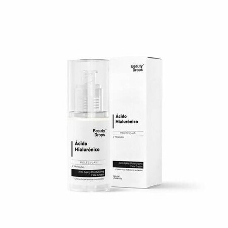 Crema Hidratante con Ácido Hialurónico, 50 ml, Beauty Drops