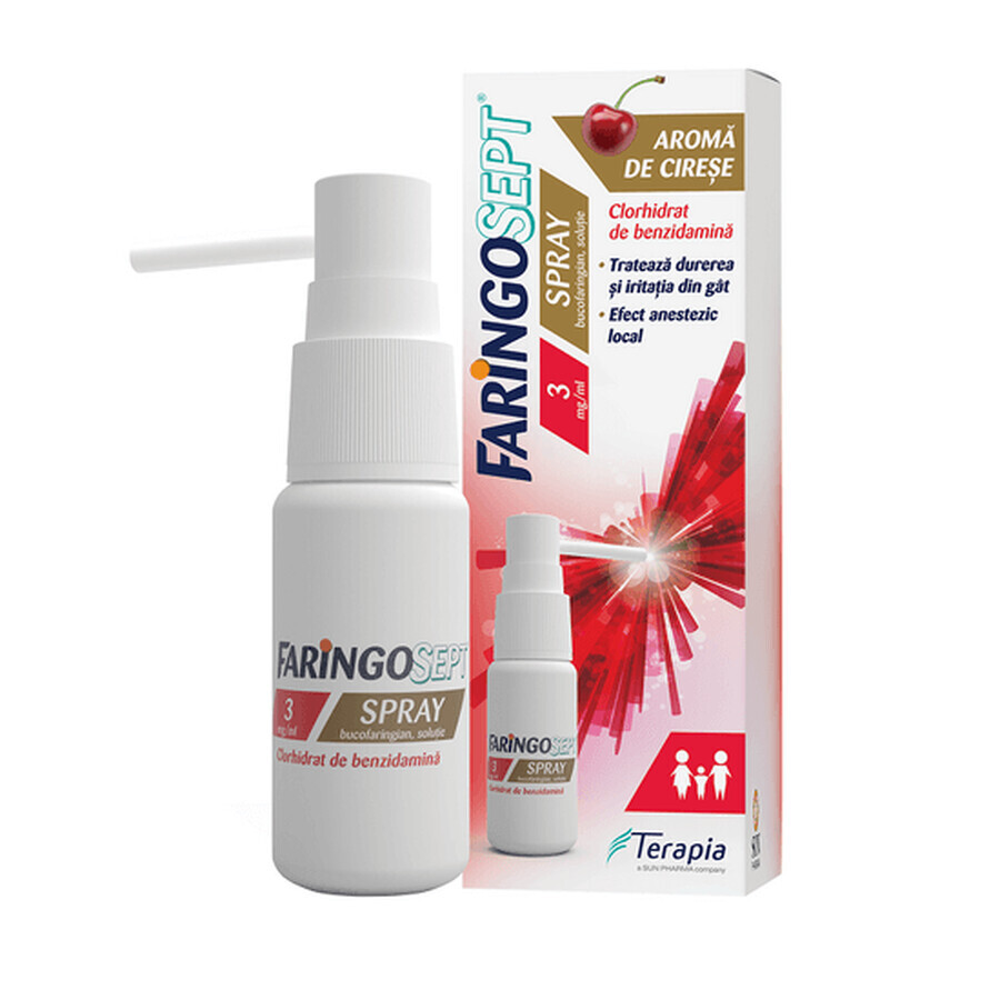 Faringosept, 3 mg/ml aerosol orofaríngeo, solución, 30 ml, Terapia