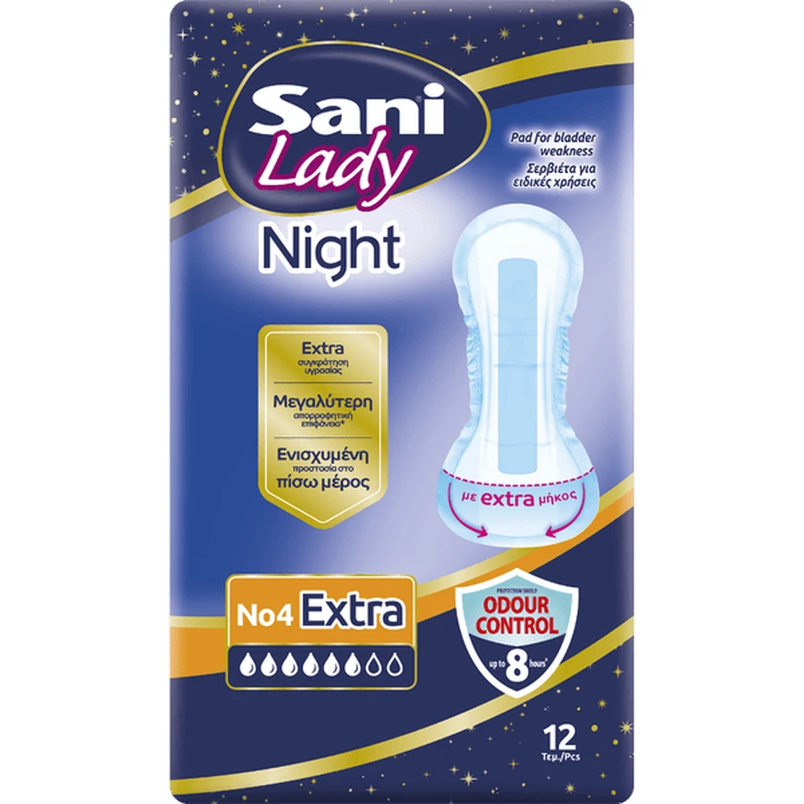 SANI Lady Extra Night Acateia Napkins No4 12 Pieces