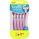 GILLETTE Venus 3 Sensitive Maquinillas de Afeitar Desechables con 3 Hojas y Cinta Lubricante Para Piel Sensible 4 Piezas