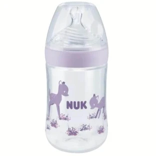 NUK Nature Sense Glazen Fles met Siliconen Tuitje & Temperatuur Controle Indicator Voor 0-6 Maanden 240ml
