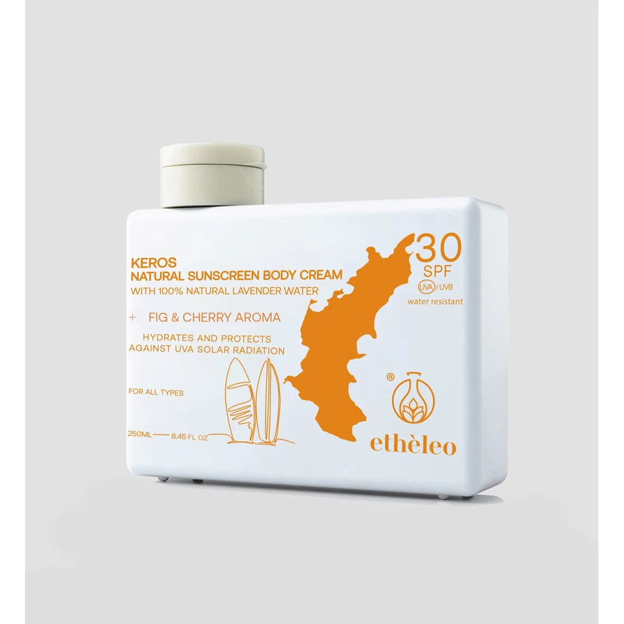 ETHELEO Natuurlijke Zonnebrandcrème Keros Lichaamscrème met Beschermingsindex SPF30 200ml