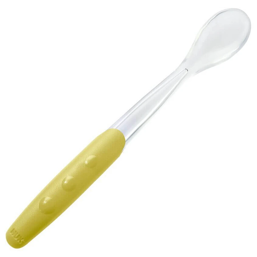 NUK Easy Learning Set of Soft Silicone Food Spoons For 4+ Months 2pieces In Various Colors - Cabbage (Chou)