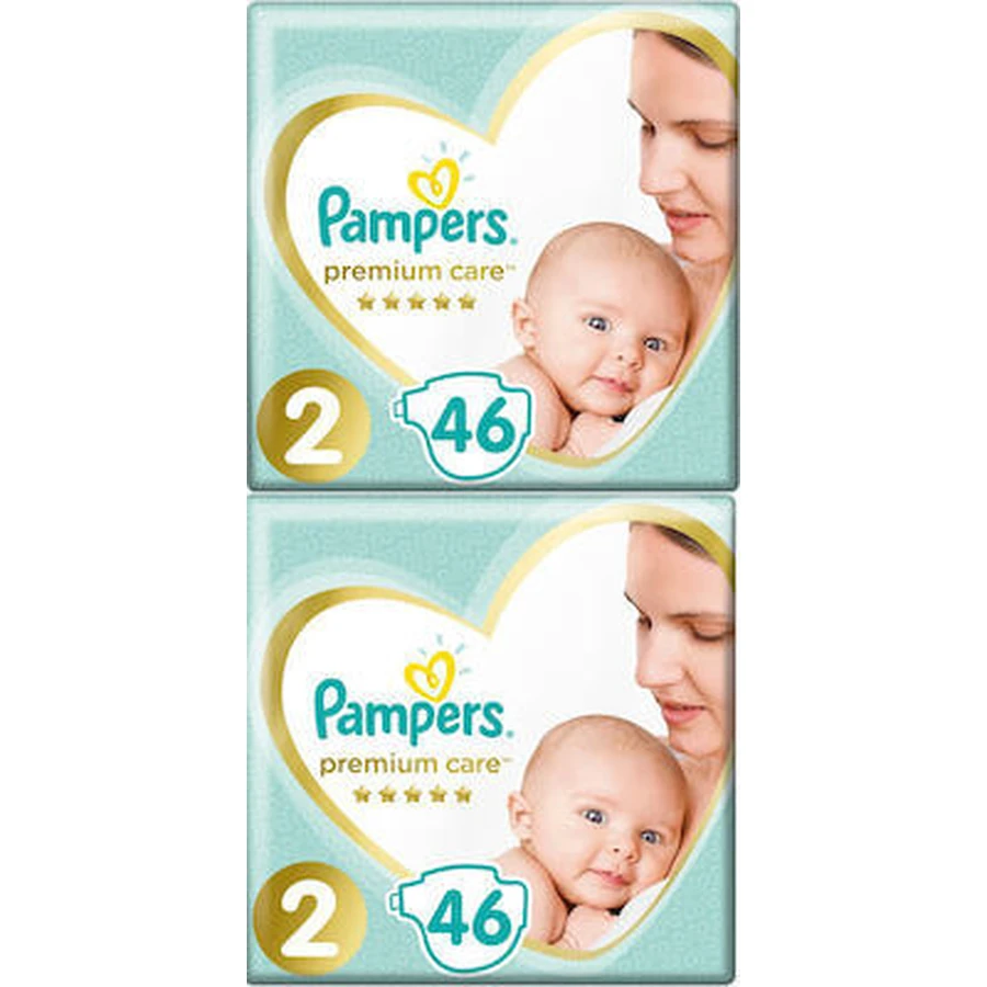 PAMPERS Couches pour bébés Premium Care No.2 4-8Kgr 92 Pieces