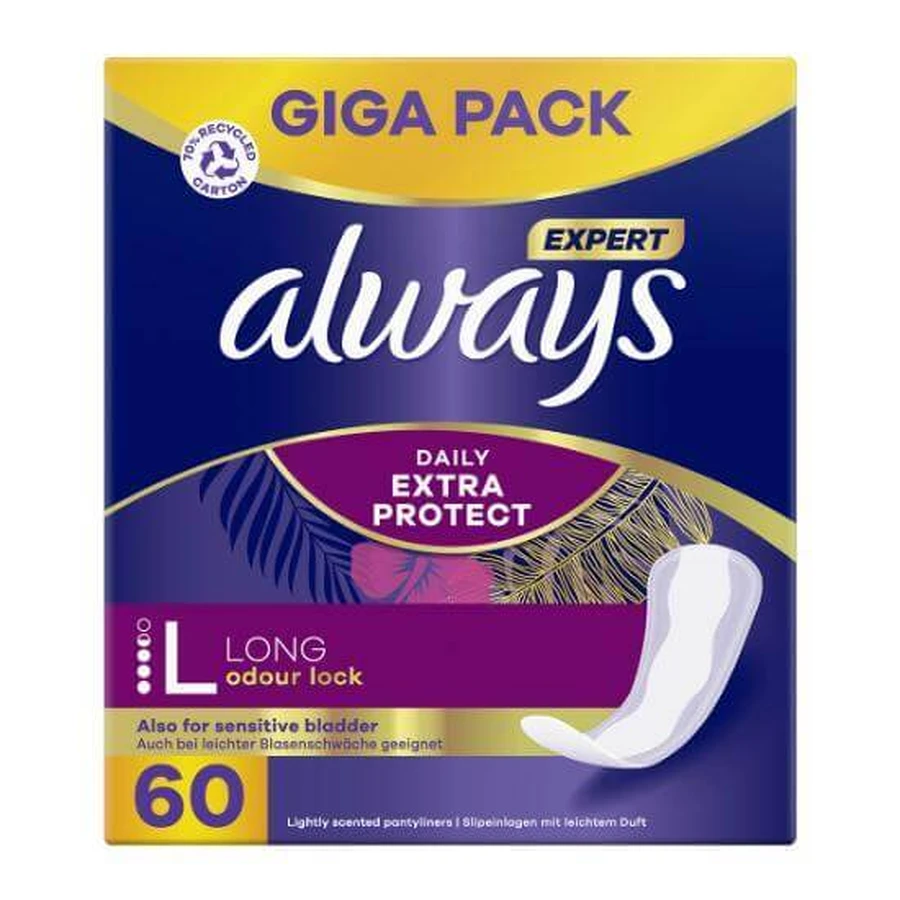 ALWAYS Expert Daily Extra Protect Compresas Largas e Incontinencia 60 Piezas