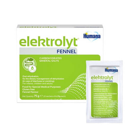 Elektrolyt con hinojo, 75g, Humana