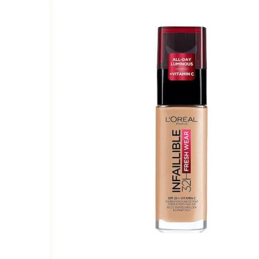 LOREAL Infaillible Foundation 32H Fresh Wear Foundation Fondotinta per il viso dalla texture leggera per una copertura totale che dura 32 ore 140 Golden Beige