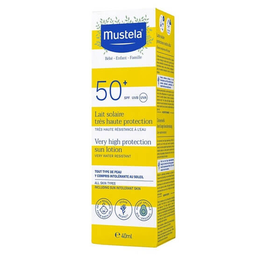 Loción solar con FPS 50+, 40 ml, Mustela