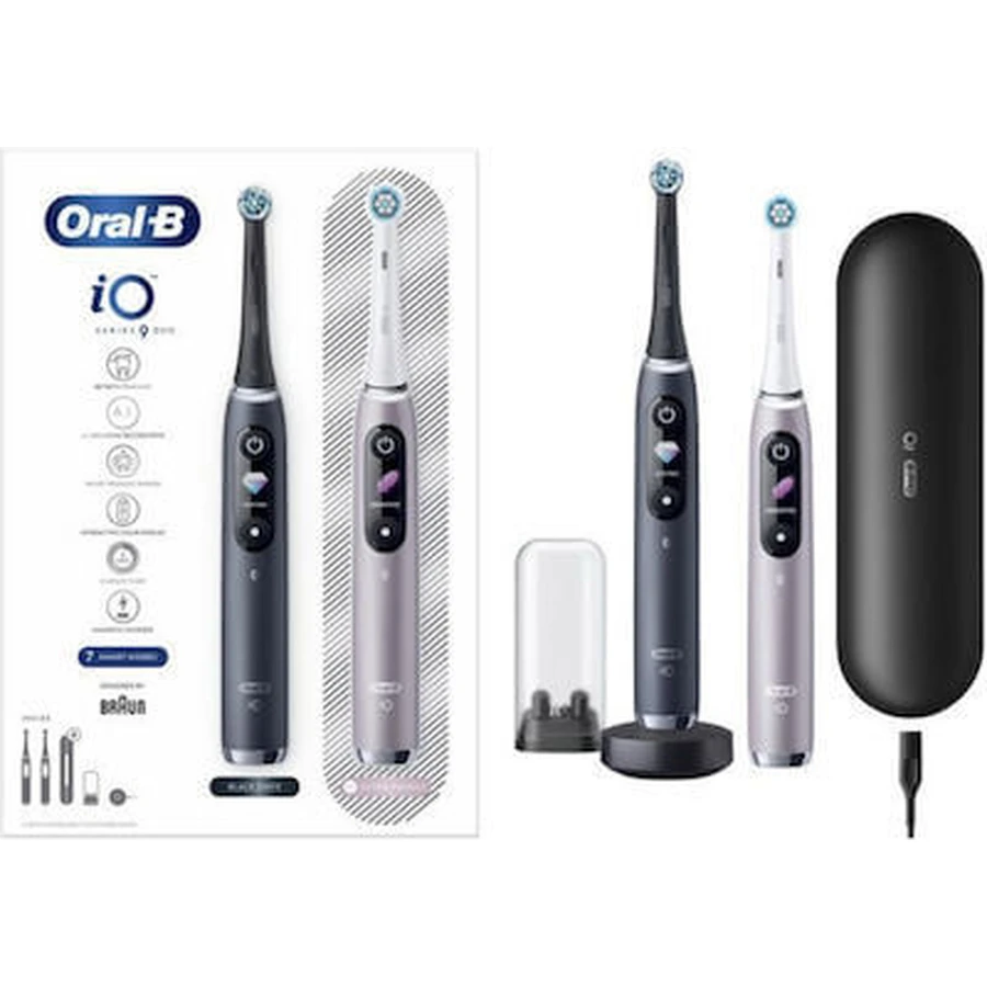 Szczoteczki elektryczne ORAL B iO Series 9 Duo Black & Rose Quartz Black & Pink 2 szt.: ceny i cechy