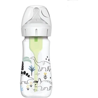 Sticluță din plastic DR BROWN'S Options+ cu gât lat și mamelon din silicon pentru 0+ luni 270ml