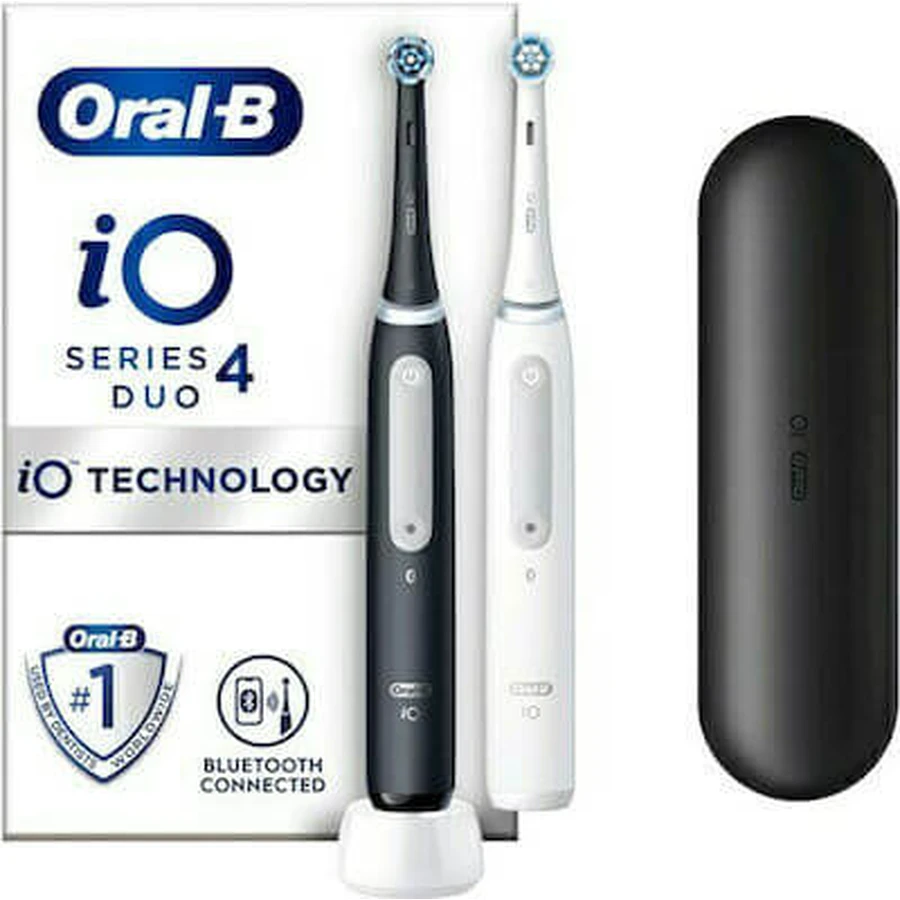 ORAL B iO Series 4 Duo Cepillo de dientes eléctrico recargable en blanco y negro 2 piezas