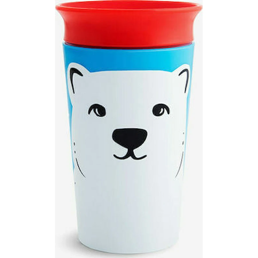 MUNCHKIN Miracle 360° Sippy Cup Educational Polar Bear Glass For 12+ Months 266ml