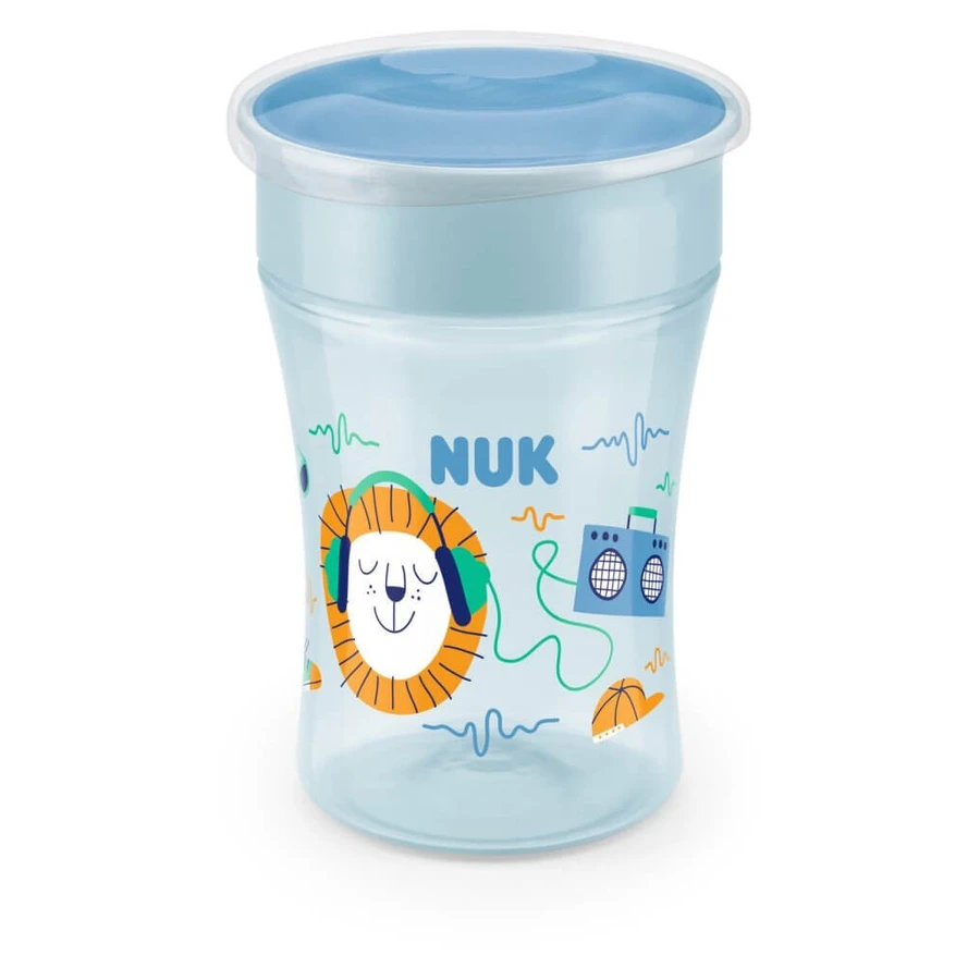 Vaso de entrenamiento NUK Magic Cup con borde y tapa 8m+ 230ml En Varios Colores - Azul
