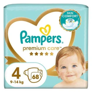 PAMPERS Premium Care No 4 Pentru 9-14kg 68 bucăți JUMBO+