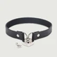 Choker din piele cu lacăt și cheie în formă de inimă - negru