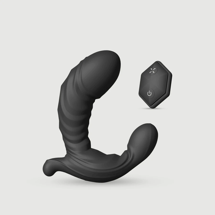 Ultimate Expand Vibrator de prostată extensibil cu telecomandă - negru