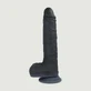 R14 Vibrator realist telecomandat din silicon cu ventuză și bile - negru