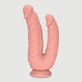 Exton 20,5 cm Doppio Dildo Realistico in Silicone con Ventosa - Carne