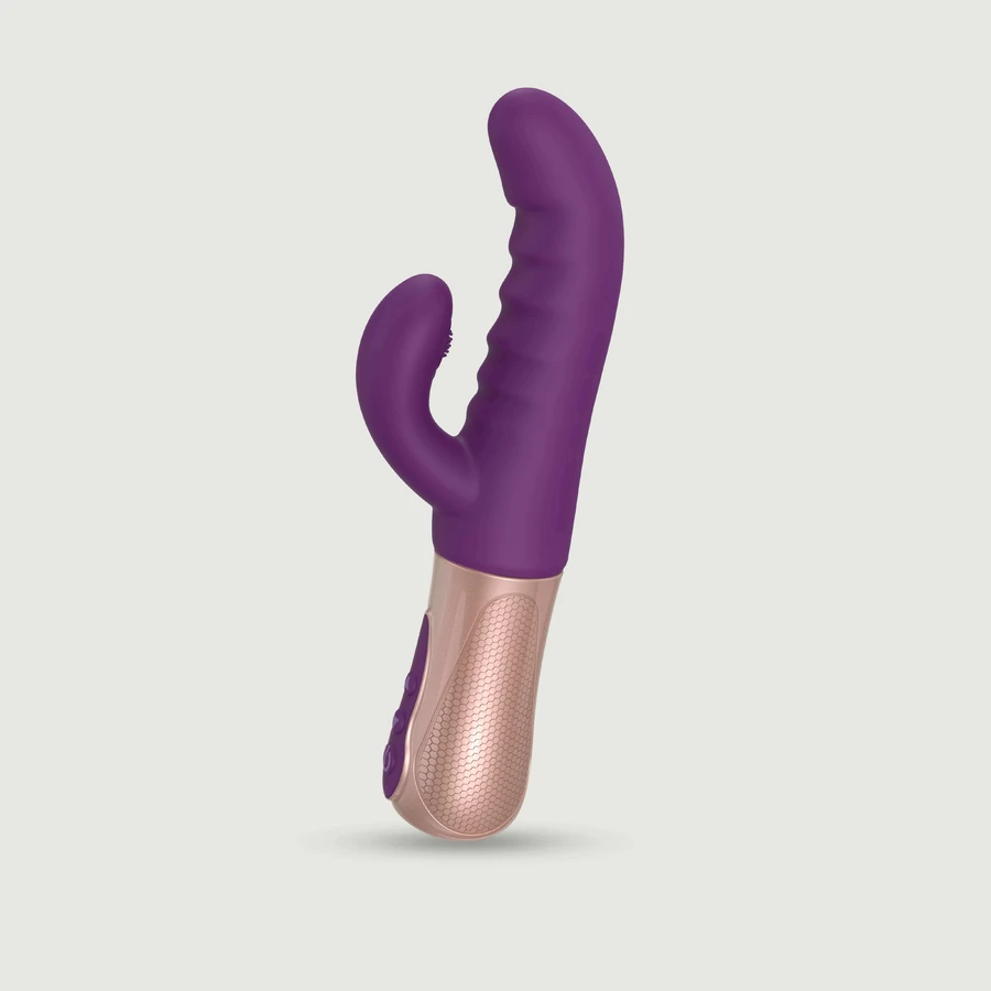 Sassy Bunny Thrusting & Tapping Silikon Kaninchen G-Punkt Vibrator - Lila