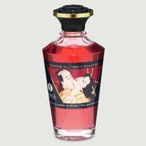 Shunga Aceite Calentador Afrodisíaco y Besable Vino Espumoso Fresa - 100 ml