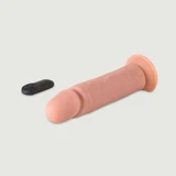 R2 Remote Controlled Realistic Silicone Vibrator with Suction Cup 21 cm - Flesh